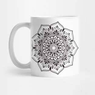 Black Mandala Meditation Henna Inspired Buddhism Radiate Positivity Radiate Flower Geometric Design Indian Morrocan Yoga tshirt wall art phone case Mug